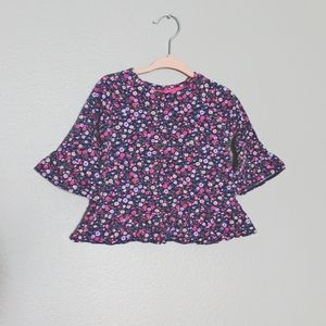 3/4 bell sleeve floral top